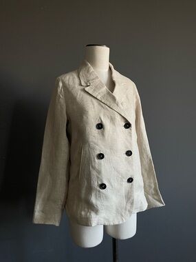Massimo Alba Linen Blazer Double Breasted Beige Italian Jacket Capsule Academia